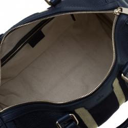 مملوكة مسبقًا حقيبة غوتشي بوسطن ويب متوسطة جلد أسود