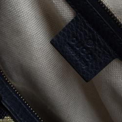 مملوكة مسبقًا حقيبة غوتشي بوسطن ويب متوسطة جلد أسود