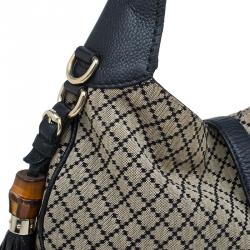 مملوكة مسبقًا حقيبة غوتشي نيو جاكي متوسطة كانفاس دايمانت بيج/ أسود