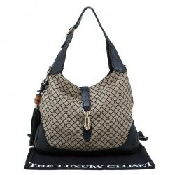 مملوكة مسبقًا حقيبة غوتشي نيو جاكي متوسطة كانفاس دايمانت بيج/ أسود