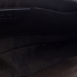 Pre Owned Gucci Dark Brown/Black GG Canvas And Leather Chain Handle Baguette