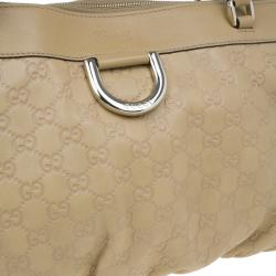 مملوكة مسبقًا Gucci Beige GG Leather D Ring Satchel