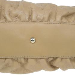 مملوكة مسبقًا Gucci Beige GG Leather D Ring Satchel