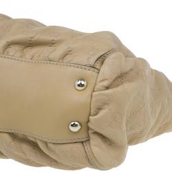 مملوكة مسبقًا Gucci Beige GG Leather D Ring Satchel