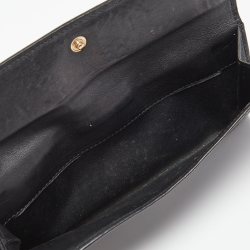 Gucci Black Guccissima Leather Flap Continental Wallet