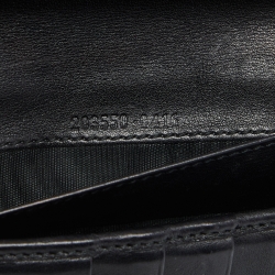 Gucci Black Guccissima Leather Flap Continental Wallet