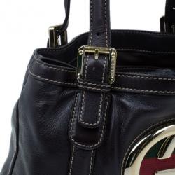 Pre Owned Gucci Brown Leather Britt Medium Tote bag