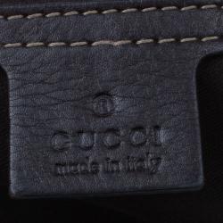 Pre Owned Gucci Brown Leather Britt Medium Tote bag