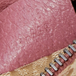 Pre Owned Gucci Beige/Pink GG Canvas And Leather Belt Bag