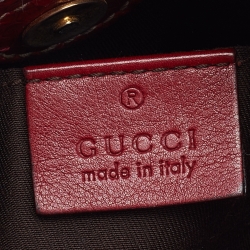 Pre Owned Gucci Beige/Burgundy GG Canvas And Leather Trophy Hobo