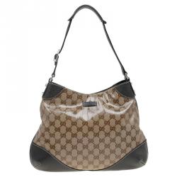 Pre Owned Gucci Beige/Ebony GG Crystal Coated Canvas Hbo