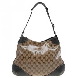 Pre Owned Gucci Beige/Ebony GG Crystal Coated Canvas Hbo