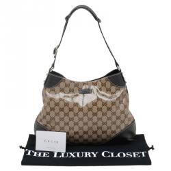 Pre Owned Gucci Beige/Ebony GG Crystal Coated Canvas Hbo