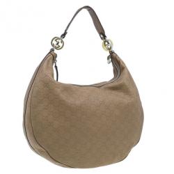 Pre Owned حقيبة غوتشي غوتشيسيما GG توينز هوبو جلد نود وسط