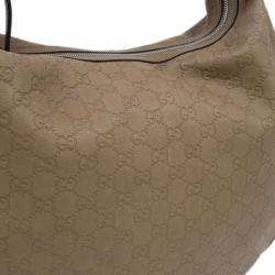 Pre Owned حقيبة غوتشي غوتشيسيما GG توينز هوبو جلد نود وسط