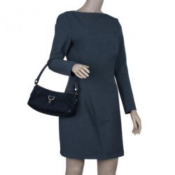 Pre Owned Gucci Black Fabric Small GG Abey Shoulder Bag