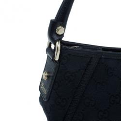 Pre Owned Gucci Black Fabric Small GG Abey Shoulder Bag