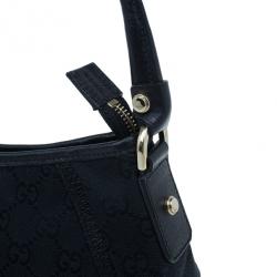 Pre Owned Gucci Black Fabric Small GG Abey Shoulder Bag