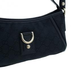 Pre Owned Gucci Black Fabric Small GG Abey Shoulder Bag