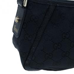 Pre Owned Gucci Black Fabric Small GG Abey Shoulder Bag