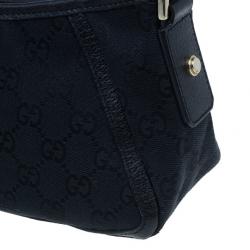 Pre Owned Gucci Black Fabric Small GG Abey Shoulder Bag