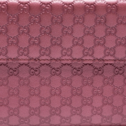 مملوكة مسبقًا Gucci Metallic Pink Microguccissima Leather Continental Wallet