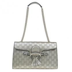 مملوكة مسبقًا Gucci Metallic Gold Guccissima Leather Emily Chain Shoulder Bag
