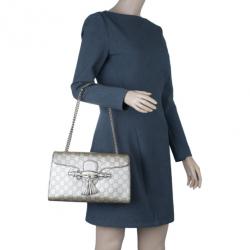مملوكة مسبقًا Gucci Metallic Gold Guccissima Leather Emily Chain Shoulder Bag