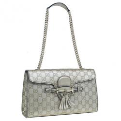 مملوكة مسبقًا Gucci Metallic Gold Guccissima Leather Emily Chain Shoulder Bag