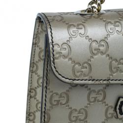 مملوكة مسبقًا Gucci Metallic Gold Guccissima Leather Emily Chain Shoulder Bag