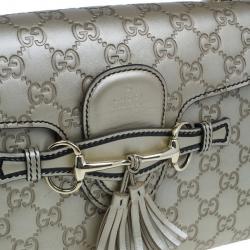 مملوكة مسبقًا Gucci Metallic Gold Guccissima Leather Emily Chain Shoulder Bag