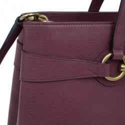 Pre Owned Gucci Purple Leather Medium Bright Bit Tote