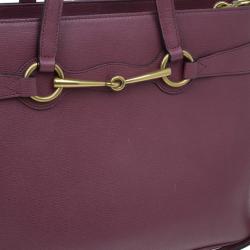 Pre Owned Gucci Purple Leather Medium Bright Bit Tote