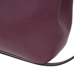 Pre Owned Gucci Purple Leather Medium Bright Bit Tote