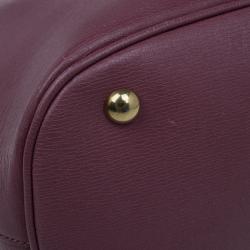 Pre Owned Gucci Purple Leather Medium Bright Bit Tote