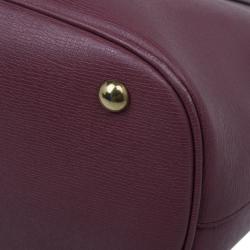 Pre Owned Gucci Purple Leather Medium Bright Bit Tote