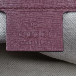 Pre Owned Gucci Purple Leather Medium Bright Bit Tote