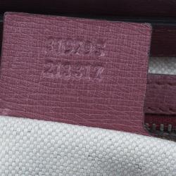 Pre Owned Gucci Purple Leather Medium Bright Bit Tote