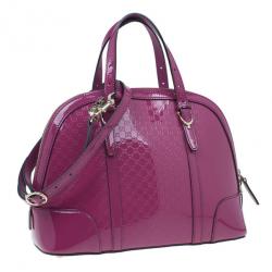 مملوكة مسبقًا Gucci Pink Patent Nice Microguccissima Top Handle Bag