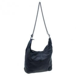 مملوكة مسبقًا حقيبة غوتشي ميتالك جلد أسود صغيرة جالاكسي هوبو