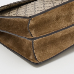 Gucci Beige GG Supreme Canvas and Suede Medium Dionysus Shoulder Bag