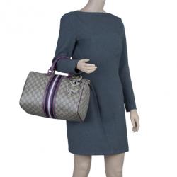 Pre Owned Gucci Limited Edition Purple Stripe GG Monogram Joy Boston Bag