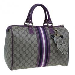Pre Owned Gucci Limited Edition Purple Stripe GG Monogram Joy Boston Bag