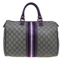 Pre Owned Gucci Limited Edition Purple Stripe GG Monogram Joy Boston Bag