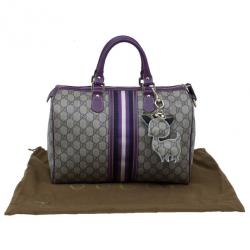 Pre Owned Gucci Limited Edition Purple Stripe GG Monogram Joy Boston Bag