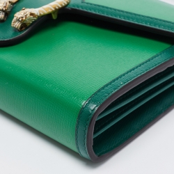 مملوكة مسبقًا محفظة غوتشي ديونيسوس جلد أسود صغيرة بسلسلة