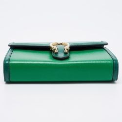 مملوكة مسبقًا محفظة غوتشي ديونيسوس جلد أسود صغيرة بسلسلة