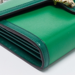 مملوكة مسبقًا محفظة غوتشي ديونيسوس جلد أسود صغيرة بسلسلة