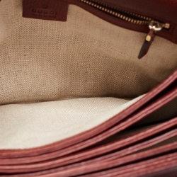 Pre Owned Gucci Beige/Maroon GG Canvas and Leather Medium Marrakech Tassel Messenger Bag