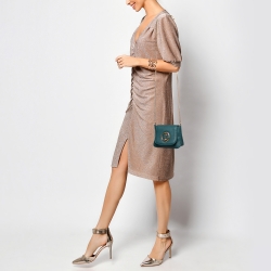 Pre Owned حقيبة كروس غوتشي 1973  جلد سوداء بحمالة كتف